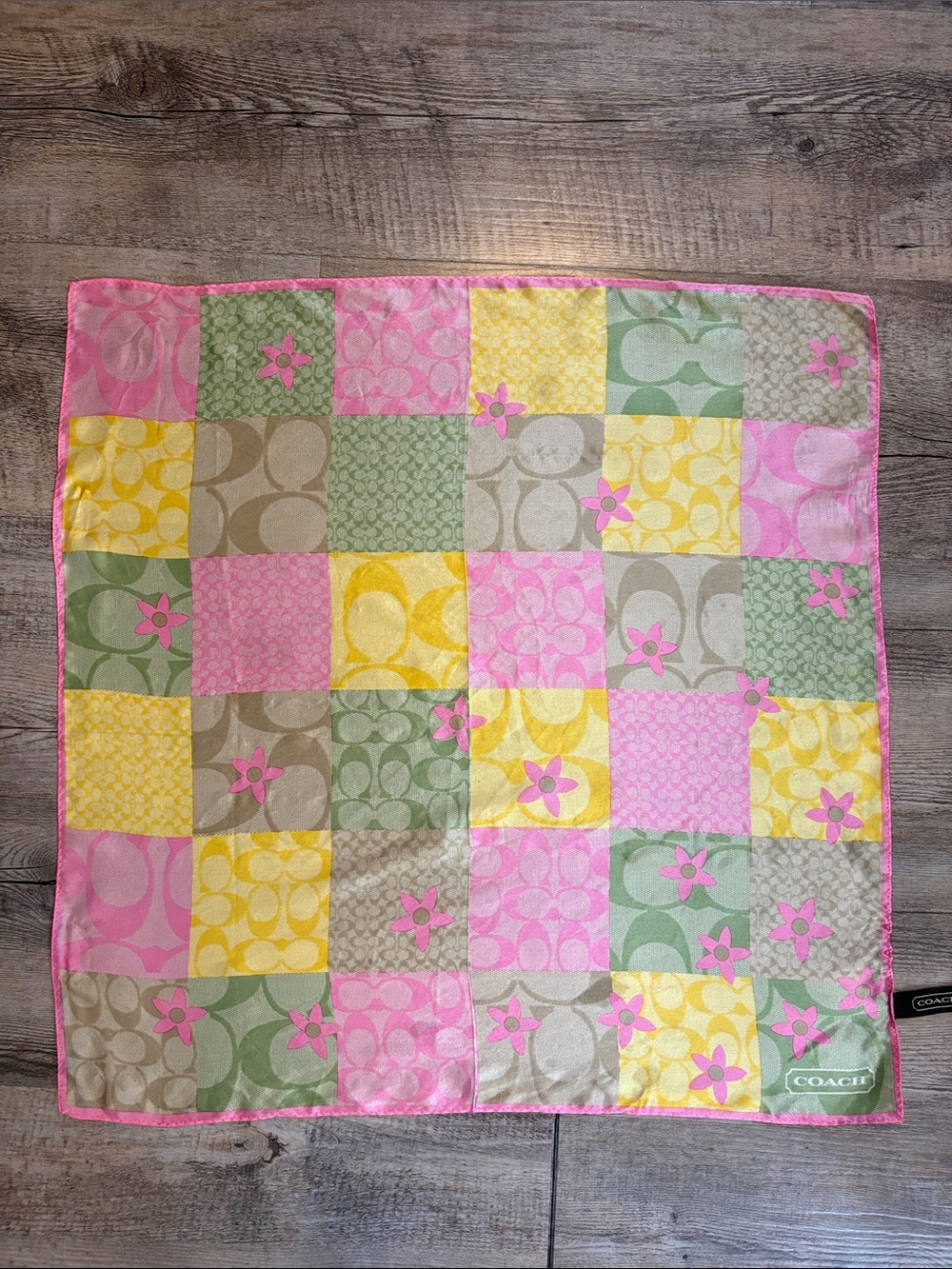 Coach Vintage Patchwork Signature C Silk Scarf
